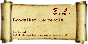 Brodafker Laurencia névjegykártya